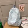 Schoolbag Lightweight Simple Solid Color Backpack Casual Versatile College Student Class Bag School Bag Female Outing Wind Student Backpack