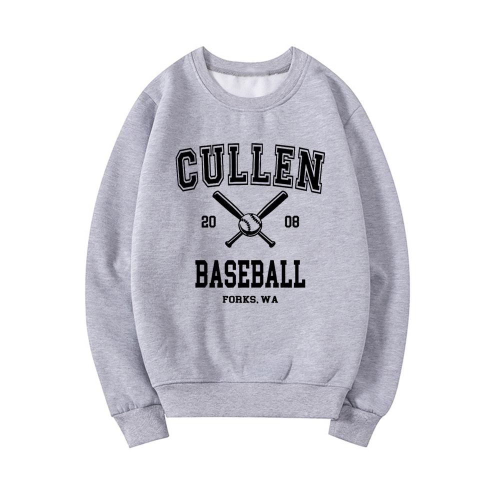 

Толстовка Twilight Forks Hoodie Cullen Baseball Crewneck Sweatshirts Twilight Inspired Fan Gift Women Graphic Hoodie Casual Top S сірий колір