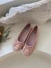 In the summer of 2025, the new French evening wind single shoes, light mouth bows, one pedal, versatile ladyshoes, soft half slippers.