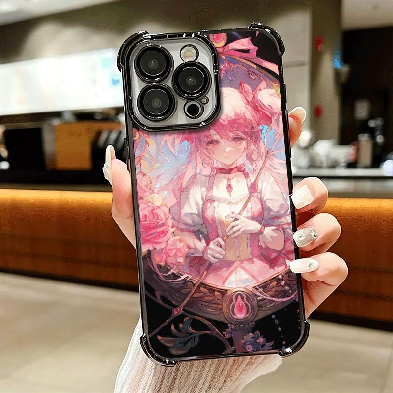 Madoka Magica Anime Weiche Handyhülle Für iPhone 15 16 17 Air 14 Pro Max 16E Plus 13 12 Mini Galvanisiert Anti-Fall Fundas