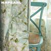 1PC NAPEARL Fashionable and Versatile Gardenia Green Printed Curtains Full Blackout Curtains for Bedroom Living Room Balcony Window for Home Decor