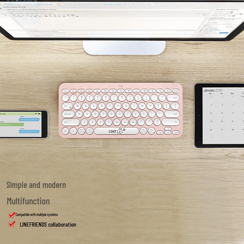 Logitech K380 Wireless Bluetooth Keyboard (Cony Rabbit Edition)