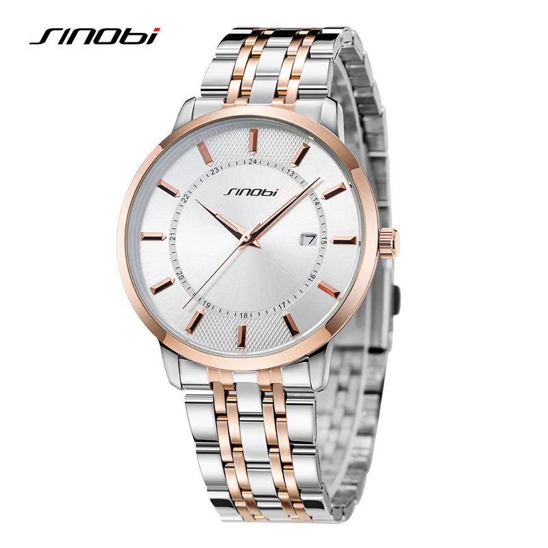 SINOBI Fashion Men's Watches Original Design Top Luxury Mans Quartz Wristwatches Best Gifts Clock for Husband