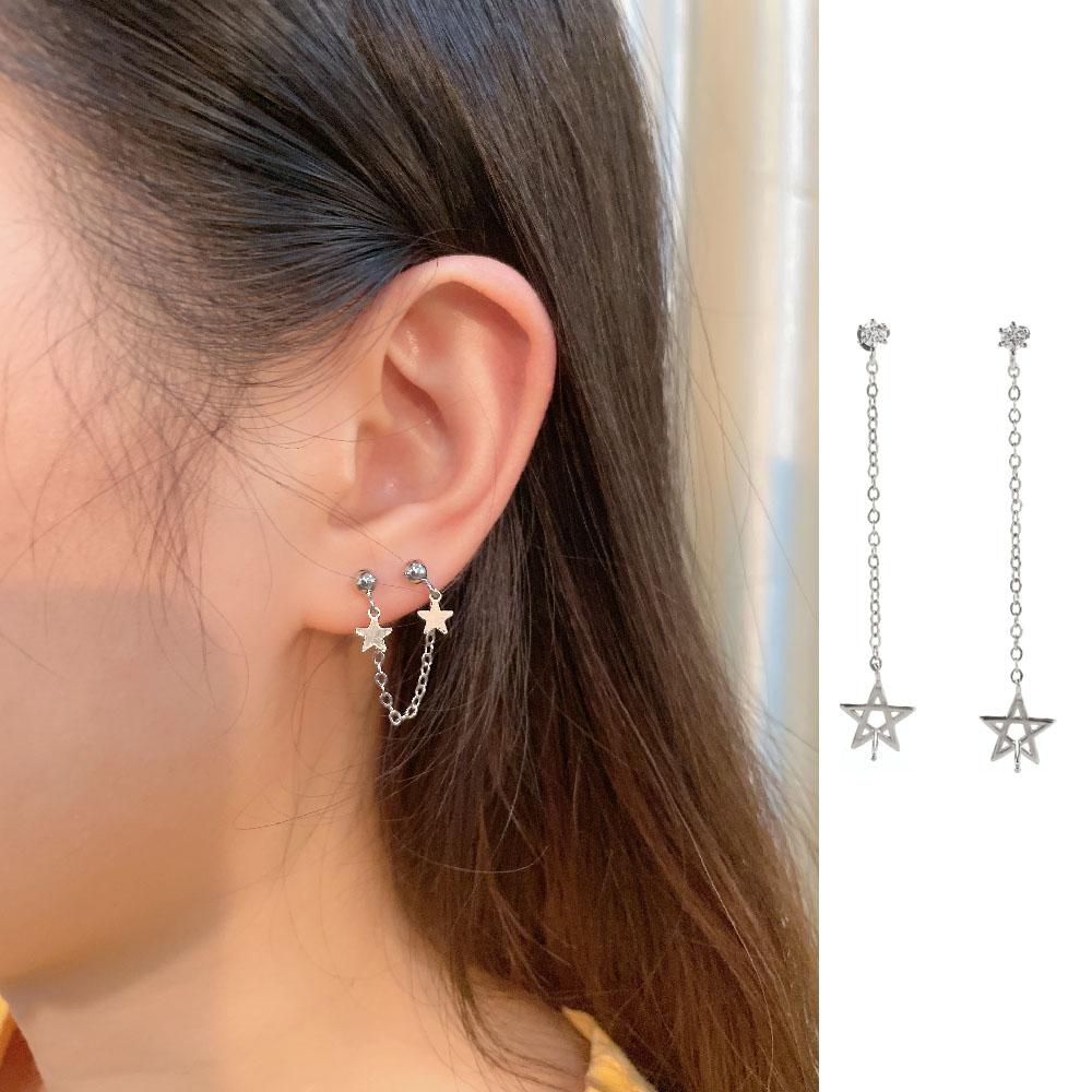 Double Ear Holes Women Star Ear studs Female Ear studs Korean Style Earrings Ear Chain Earrings