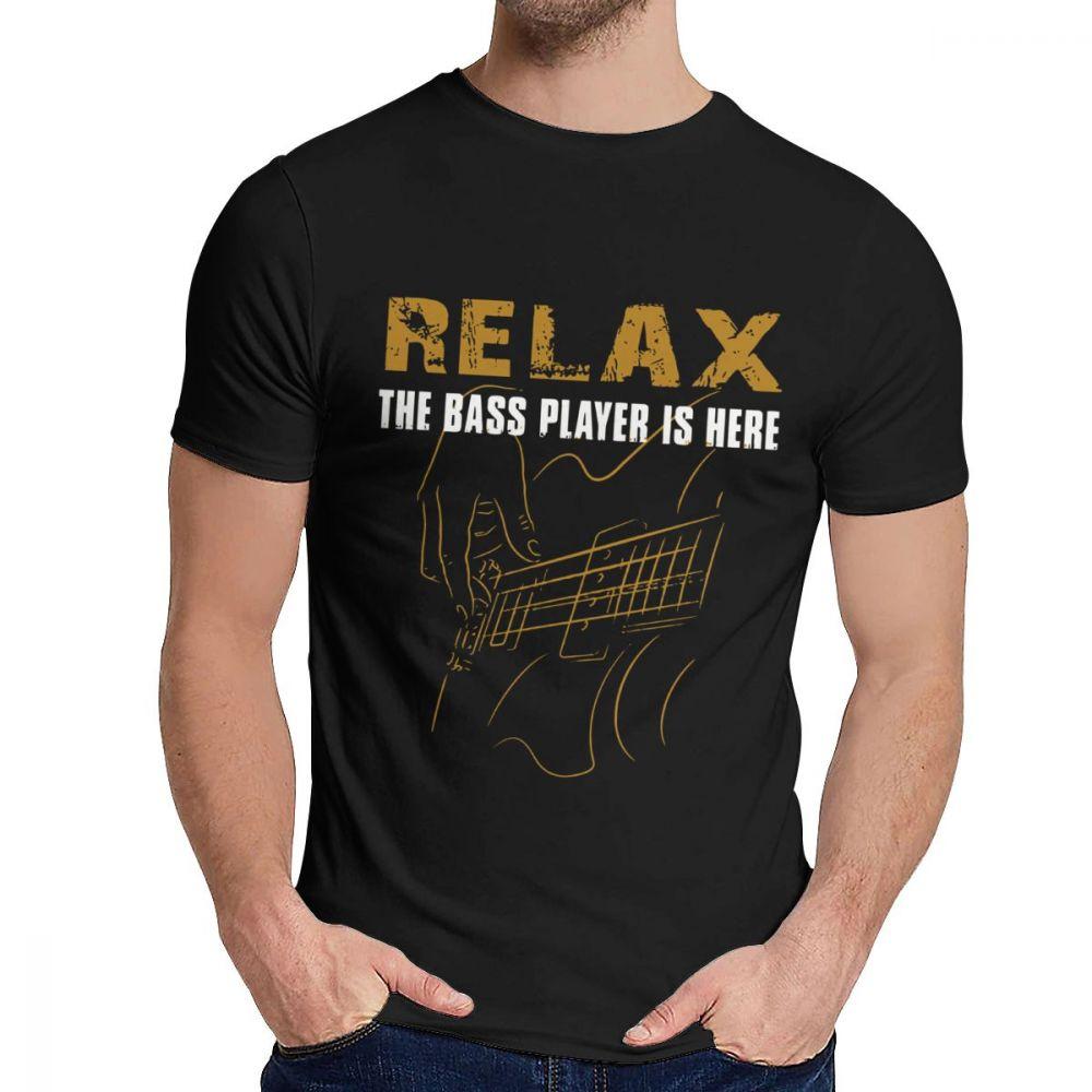 Unisex T Shirt The Bass Player Is Here Electric Guitars Music Tops 100 Cotton Fashion