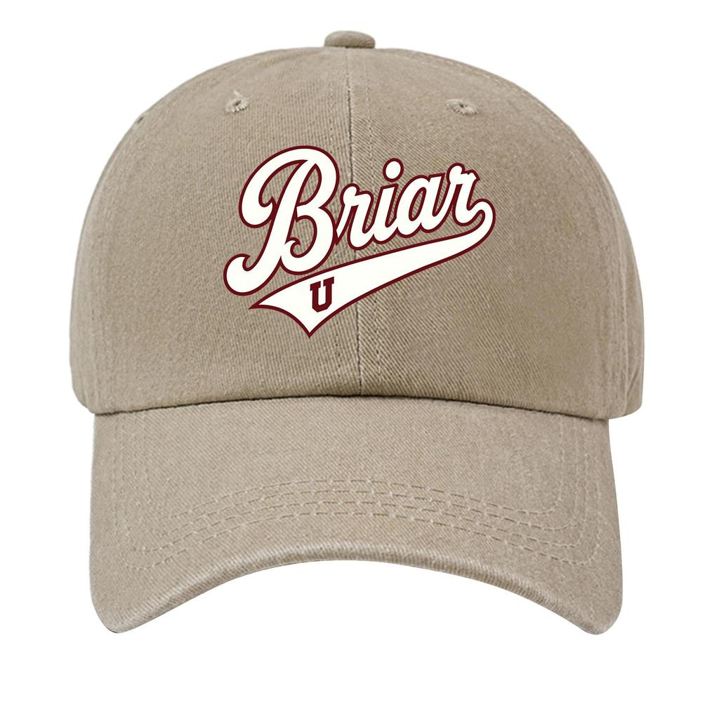 Washed Cotton Baseball Cap Vintage Style Soft Top Denim Hat Adjustable Strap Back Briar U Embroidered Logo Casual Outdoor Headwear