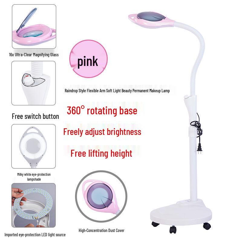 Eyelash LED Beauty Salon Shadowless Floor Lamp for Microblading, Manicure, Eyebrow Tattoo