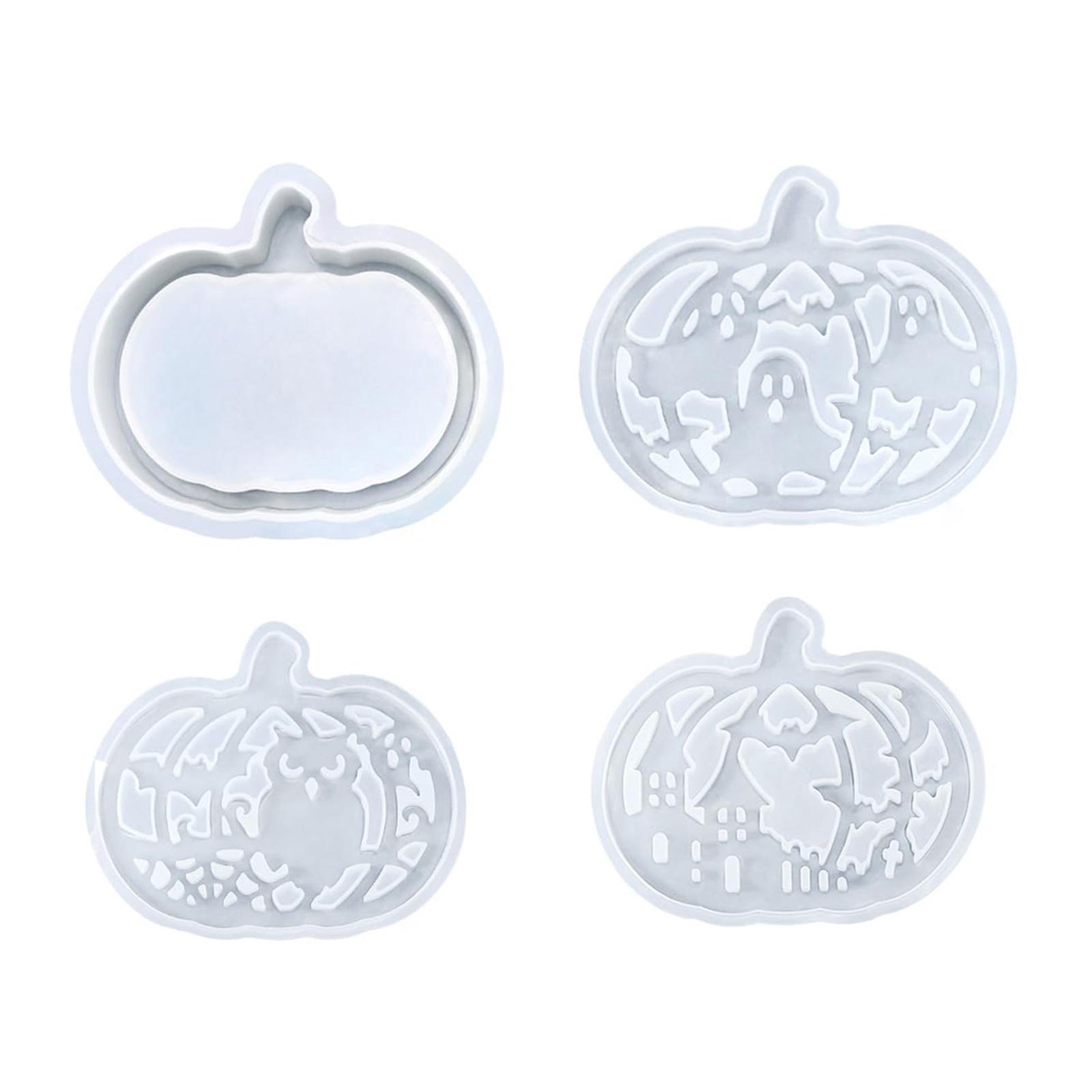 4 Pieces Halloween Pumpkin Silicone Molds DIY Tea Light Holder Casting Molds Plaster Molds for Home Crafts China Mainland