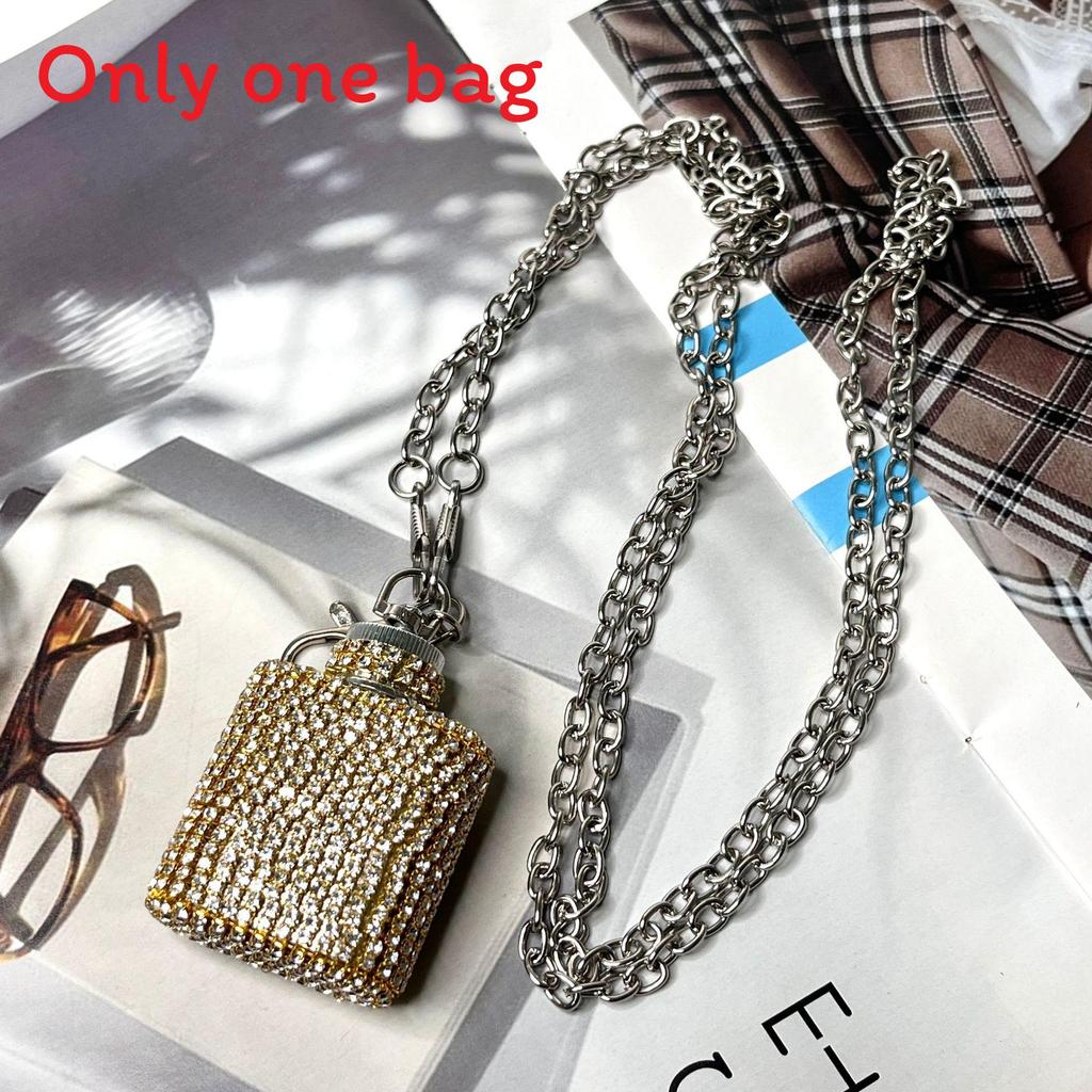 Water Diamond Mini Crossbody Bag With Pearl Chain For Streetwear Fashion