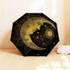 1PC Moon, Clock Pattern Small Travel Compact Windproof Umbrella, Automatic Folding Umbrella, Automatic Open/Close ,Gift-173