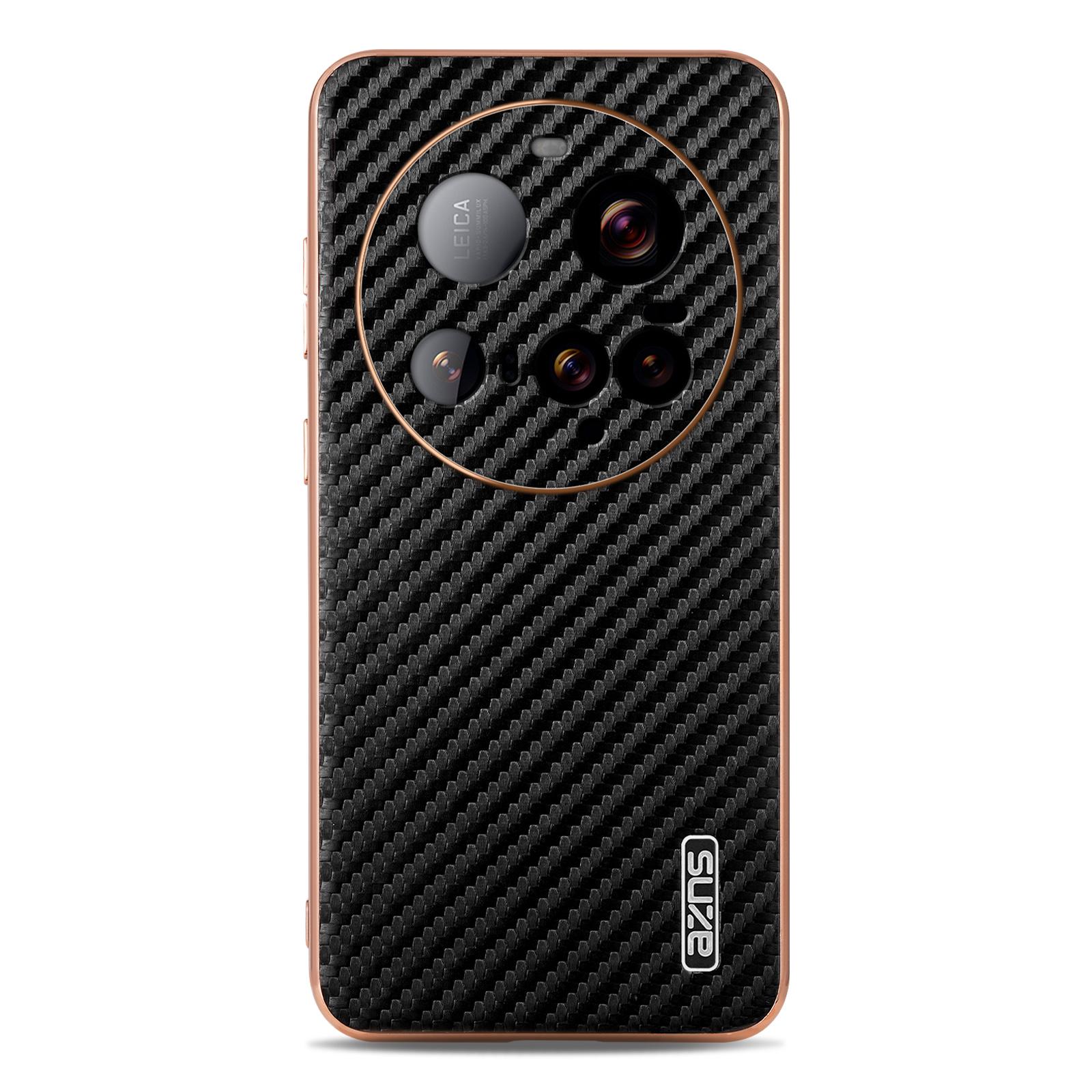 

AZNS For Xiaomi 15 Ultra Case Electroplating Carbon Fiber Texture PU+TPU Phone Cover Blue