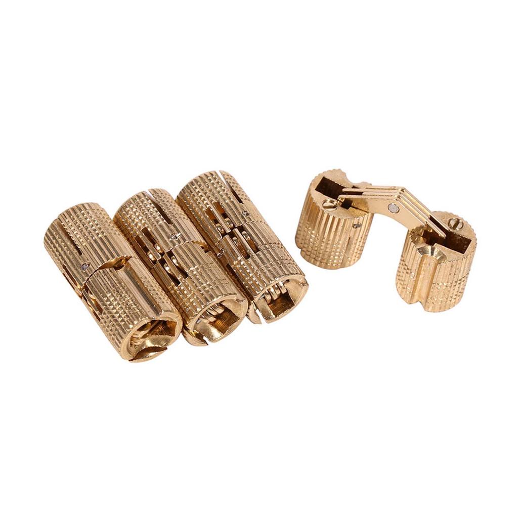 4pcs/pack Copper Cabinet Door Concealed Barrel Hinge for Worktops DIY Project 12mm