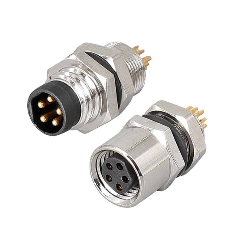 5/10PCS  M8 Flange Mounting Sensor Connector Waterproof Male And Female Plug Threaded Couplings 3 4 5 6 8 Pin A Type Connector