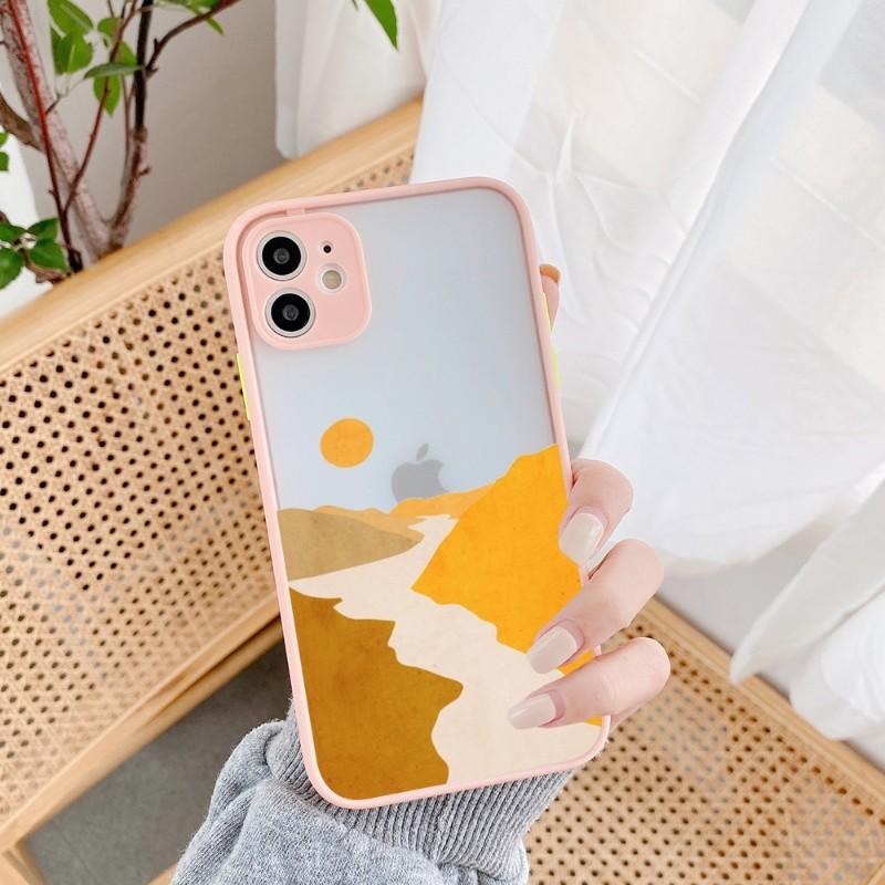 Geometric Minimalist Phone Case For IPhone 14 13 12 11 Mini Pro Max XS X Max XR 8 7 Plus SE 2022 Skin Color Phone Cover