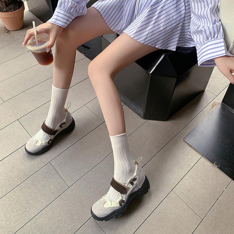 Versatile models are not tired of feet~ 6cm height increase casual Mary Jane shoes women's 25 trendy thick-soled sweet and cool one-word single shoes