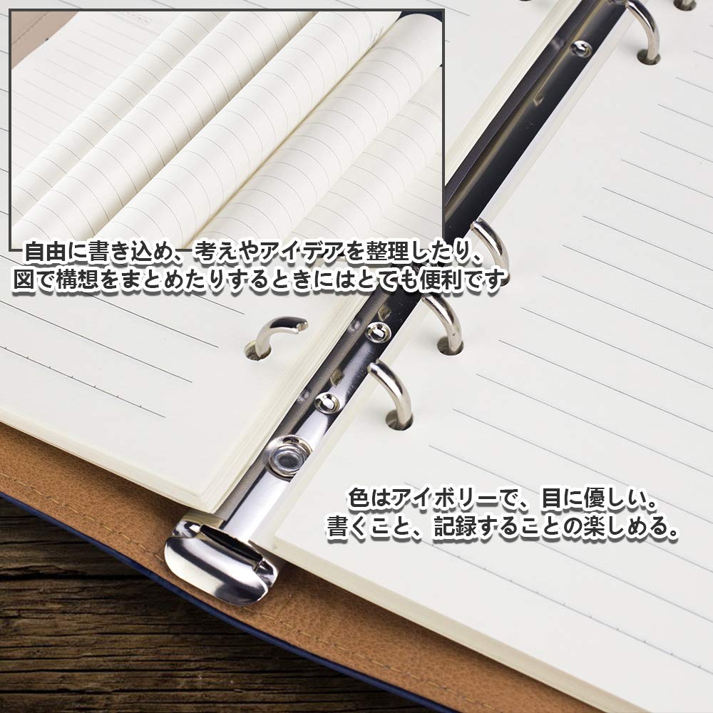 SPAHER Systémový zápisník A5 Business zápisník 90 stran Standardní typ 6 děr Úložný prostor na kreditní karty a vizitky Business kancelářské potřeby Japonský