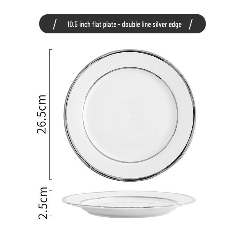 Abay Nordic Silver-Rim Ceramic Dinnerware