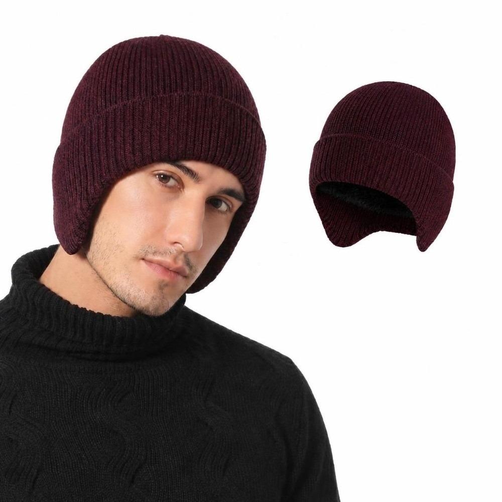 Windproof Knitted Hat Thickened Cold-proof Hat New Earflap Beanie Hat Unisex
