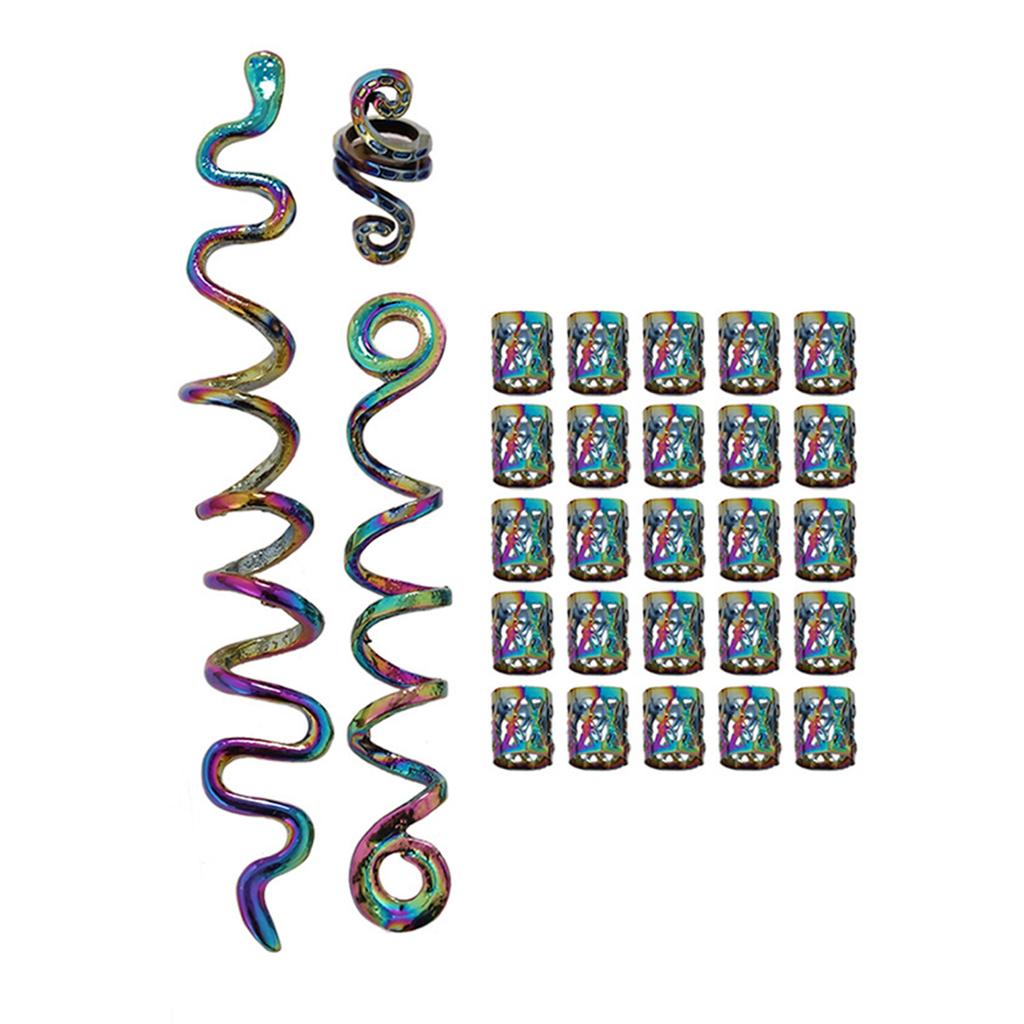Colorful Celtic Hair Beads Loose Coil Hair Jewelry For Braid Hair Rings Dreadlock Bead Braid Rings Hair Clip Braid Clip