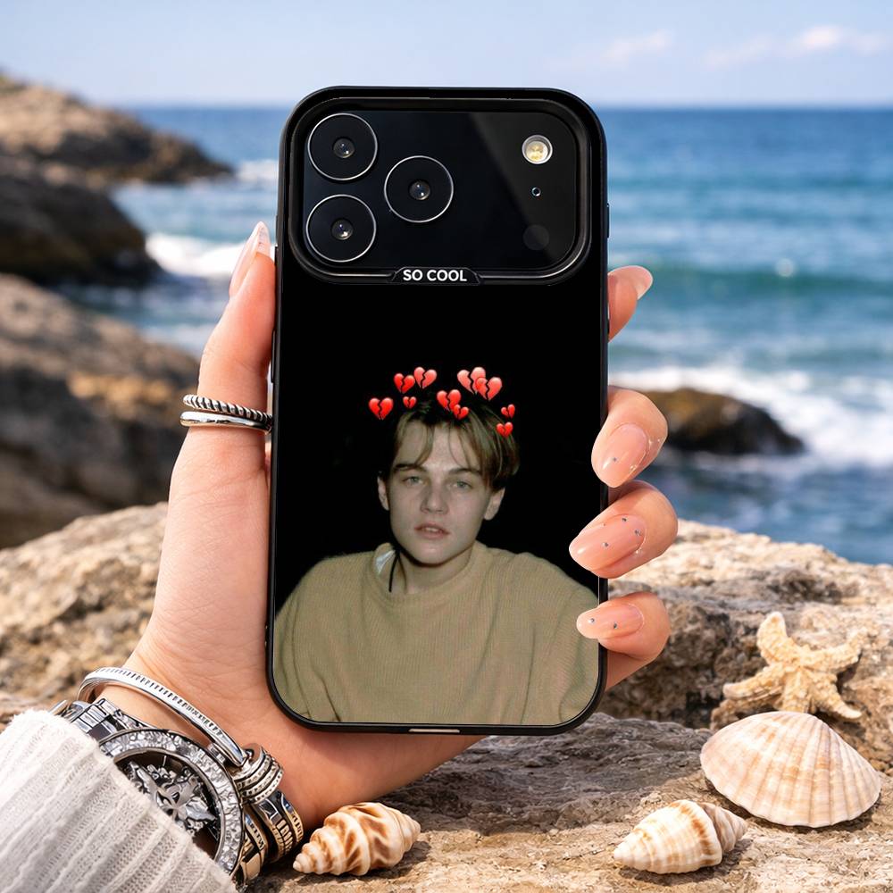 L-Leonardo dicaprio Phone Case For iPhone17 16 15 14 13 12 Pro Max Grey Black Matte Laser Metallic Aurora Funda
