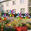 Garden Windmill Set Of 4 Petal Shape Colorful Yard Pinwheels Weather-Resistant Outdoor Decorations For Patio Lawn Terrace Porch