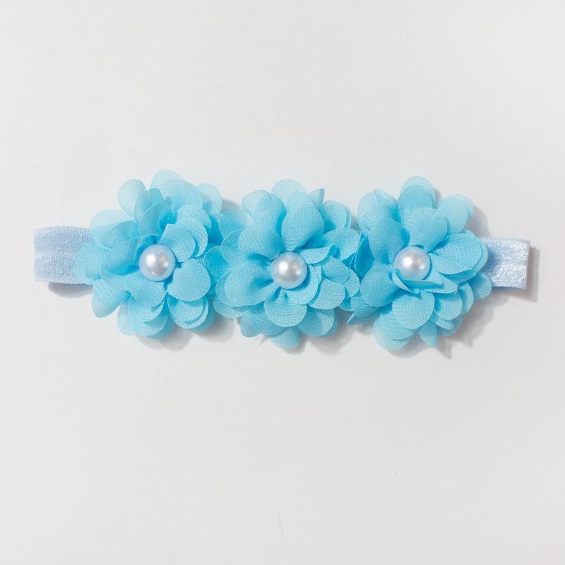 New baby elastic headband, cute chiffon bead flower children's jewelry, four seasons thin baby hair accessories