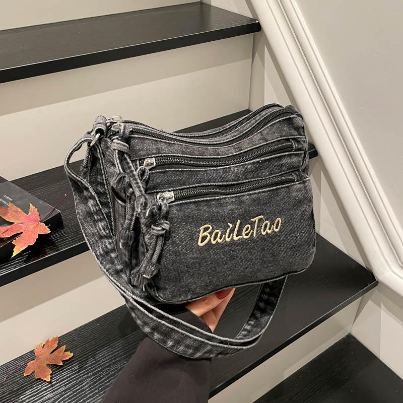 Borsa a tracolla casual alla moda da donna Borsa a spalla in denim di alta qualità Borsa tote di grande capacità Borse a mano multifunzionali da donna