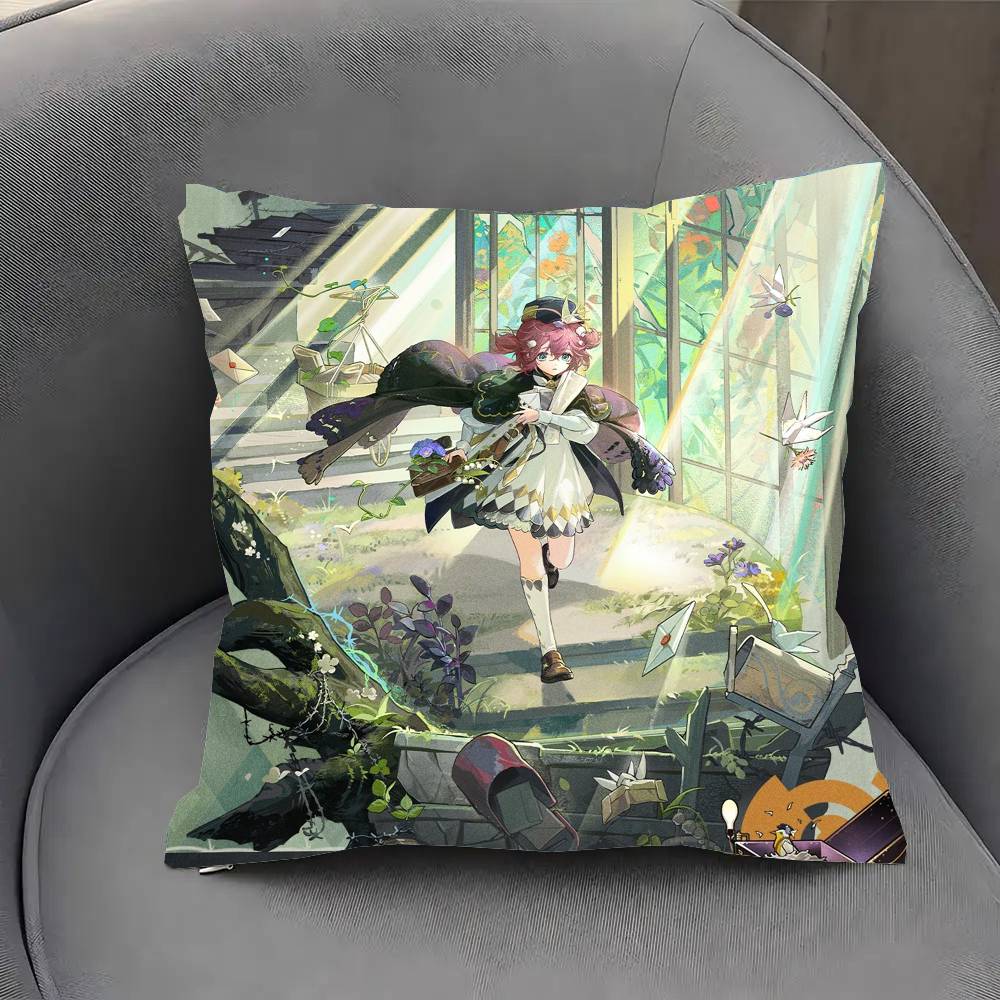 Flutterpage Reverse  Anime Pillow Case Fashion Square Pillowcase Bedroom Sofa Room Ins Decoration Leisure