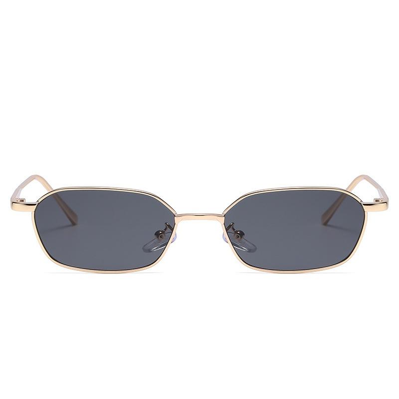 Nicht polarisierte Polygon Sonnenbrille Herren Damen Steampunk Metallrahmen Kleine Sonnenbrille Vintage Kleine Quadratische Markenbrille Damen Shades Goggles