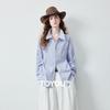 Women's Loose-Fit Striped Long-Sleeve Shirt