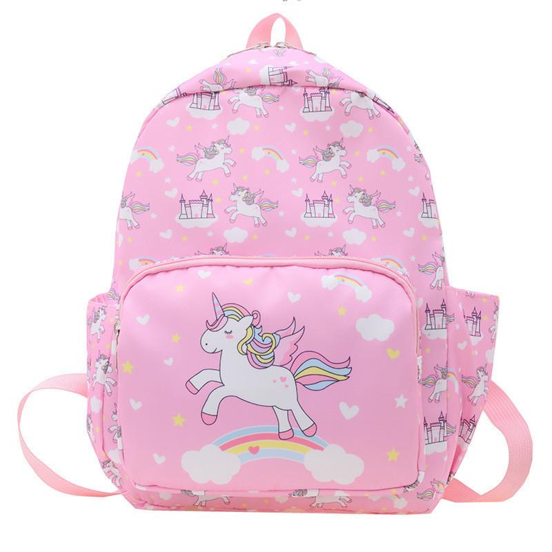Очаровательный Мультяшный Единорог Динозавр Детский Рюкзак Легкий Нейлоновый Школьный Рюкзак Pink