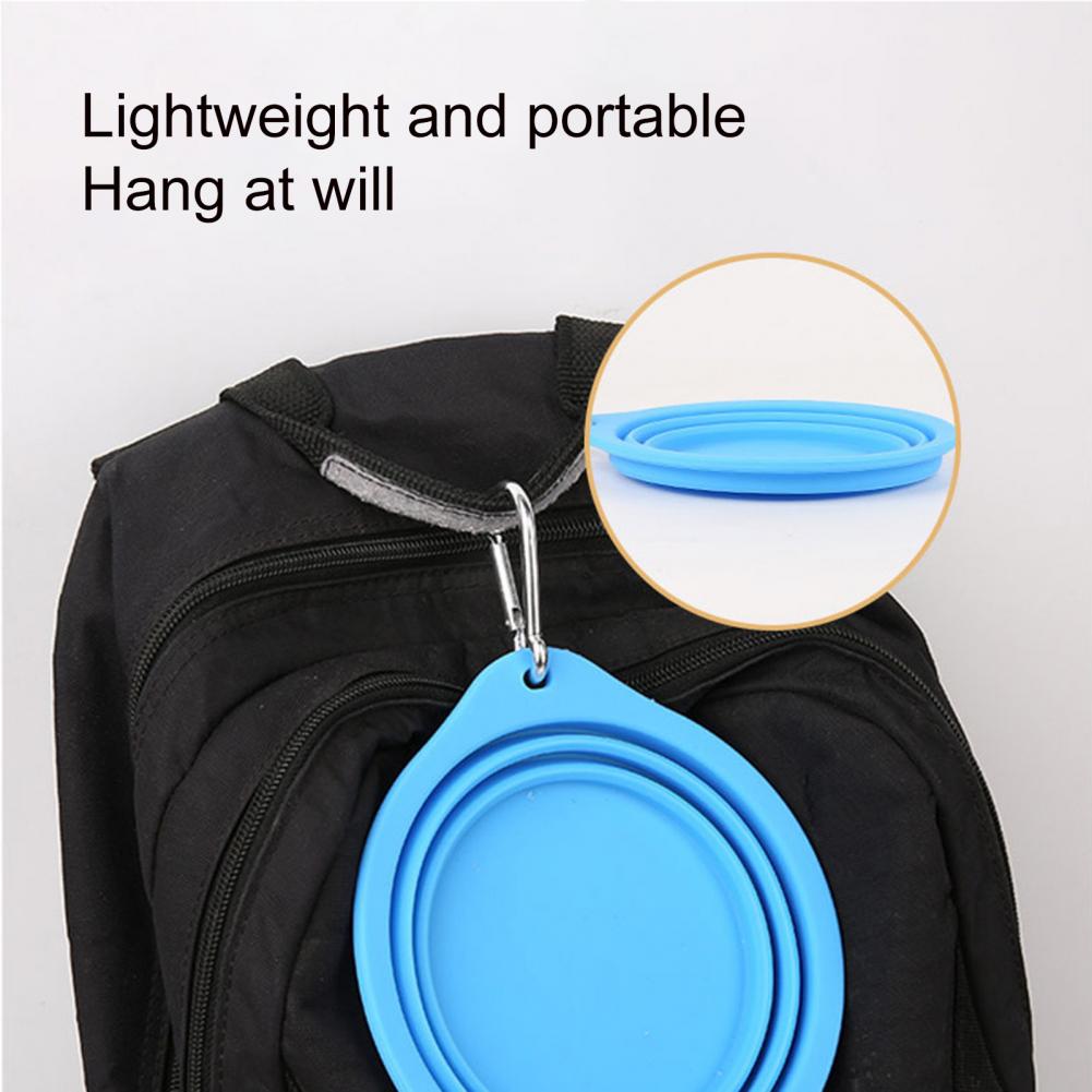 600ML Pet Bowl Collapsible Dog Pet Folding Silicone Bowl Dog Bowls Portable Food Container Feeder Dish Bowl Pet Supplies