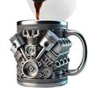 Creative 3D V8 Car Engine Stainless Steel Mug - 16oz Coffee Mug Home Office Personalized Gift for Car Lovers