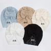 New Baby Solid Color Hole Hat, Breathable Bow Children's Hat, Thin Comfortable Baby Tire Hat