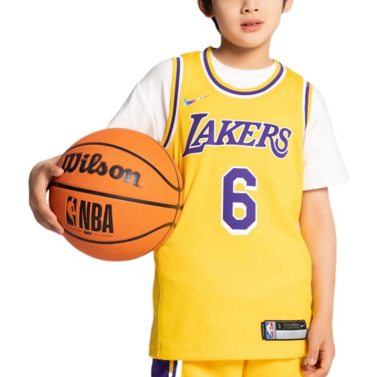 Nike Camiseta de Baloncesto con Estampado de Letras NBA para Niños tops Amarillo DV2384-728