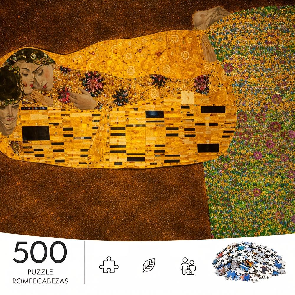 500pcs/Puzzle Game for Training Endurance And Logical Thinking - Exquisite Puzzle - (Golden Robe Embrace Brown Background Floral Scene) Suitable for L