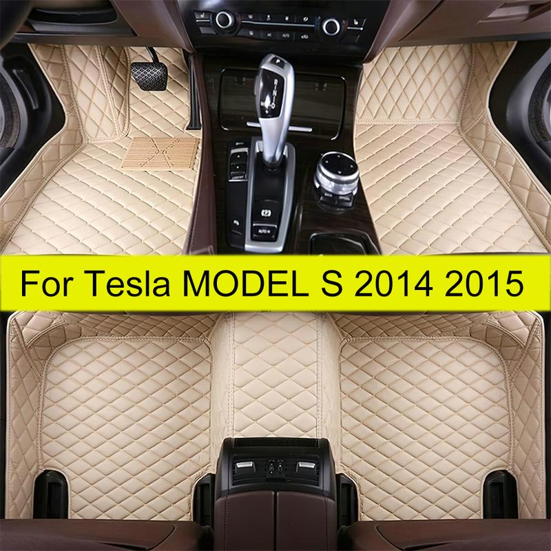 Car Floor Mats for Tesla MODEL S 2014 2015  Auto Foot Pads Automobile Carpet Cover