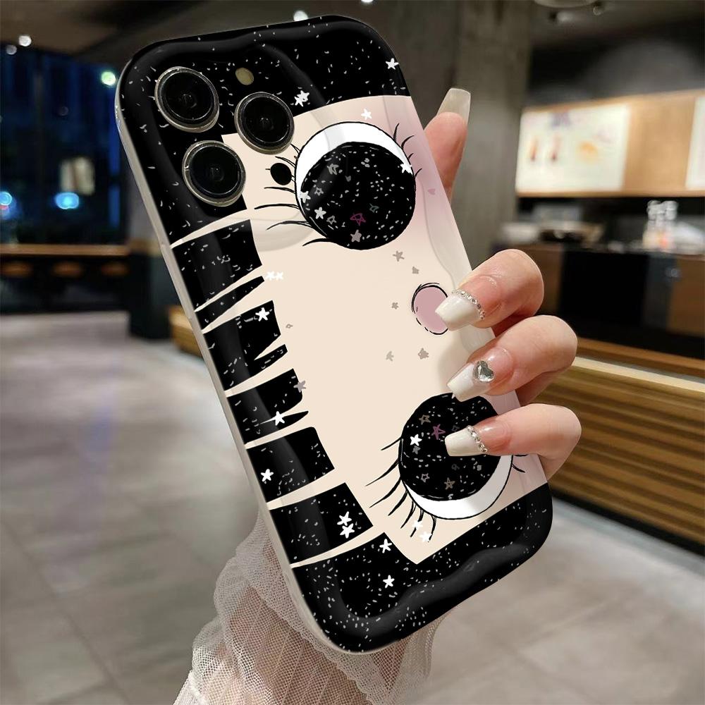 Phone Case Cute Big Eyes Cartoon Girls For Samsung Galaxy A17 M16 A56 A36 A26 A16 A06 A35 A55 A25 A05s A15 A54 A34 A24 A14 A04