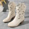 Women's Ankle Boots Hollow Heels Western Boots Winter New Designer Shoes  Trend Party Dress Chunky Women's Boots Chelsea