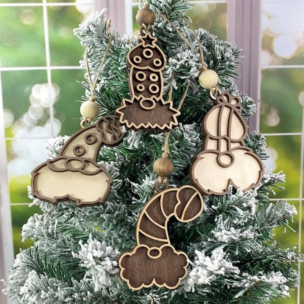 Wooden Christmas Decorations, Gnome Christmas Decorations