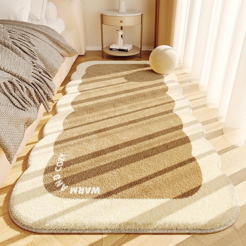 Cream style imitation cashmere shaped bedroom carpet insulation warm bedroom bed blanket Easy care carpet home decor