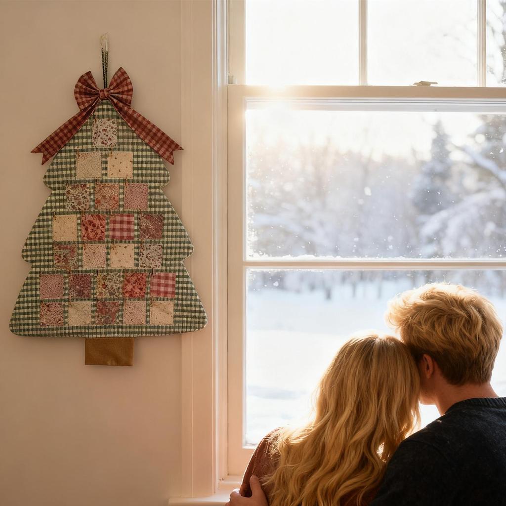 2025 Christmas Calendar Tree Design Fabric Holiday Decoration Fabric Countdown Calendar For Family For Men Women Boys Girls