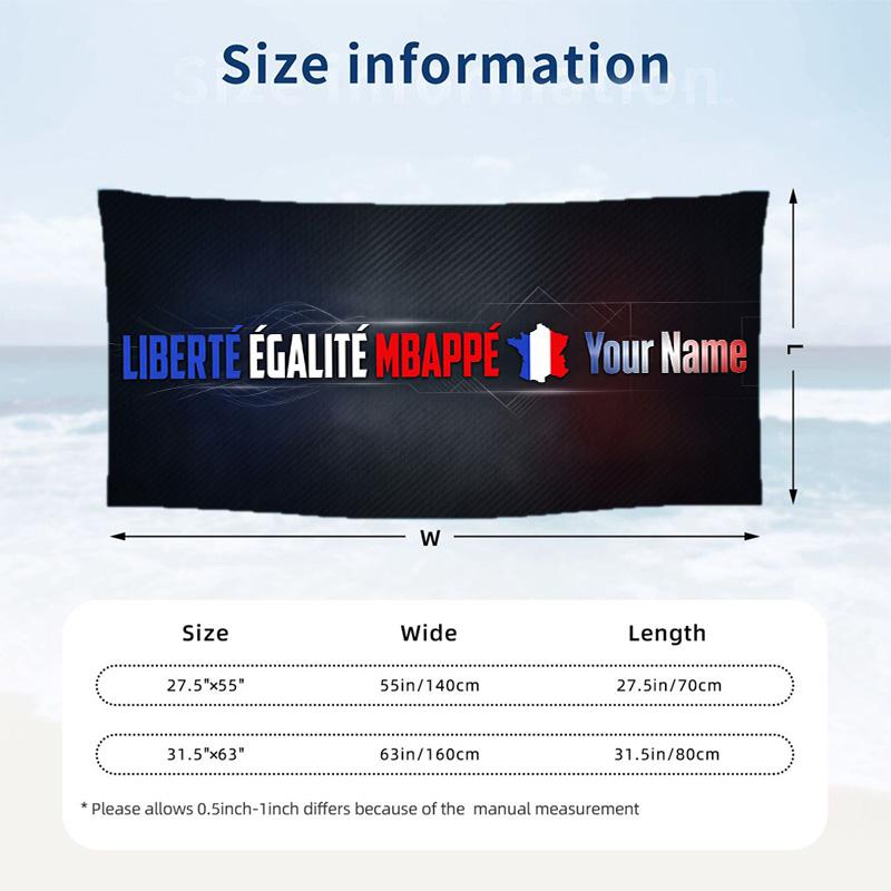 Custom Text Beach Towel, Soft Absorbent Swimming Multi-use TowelFrance national football team