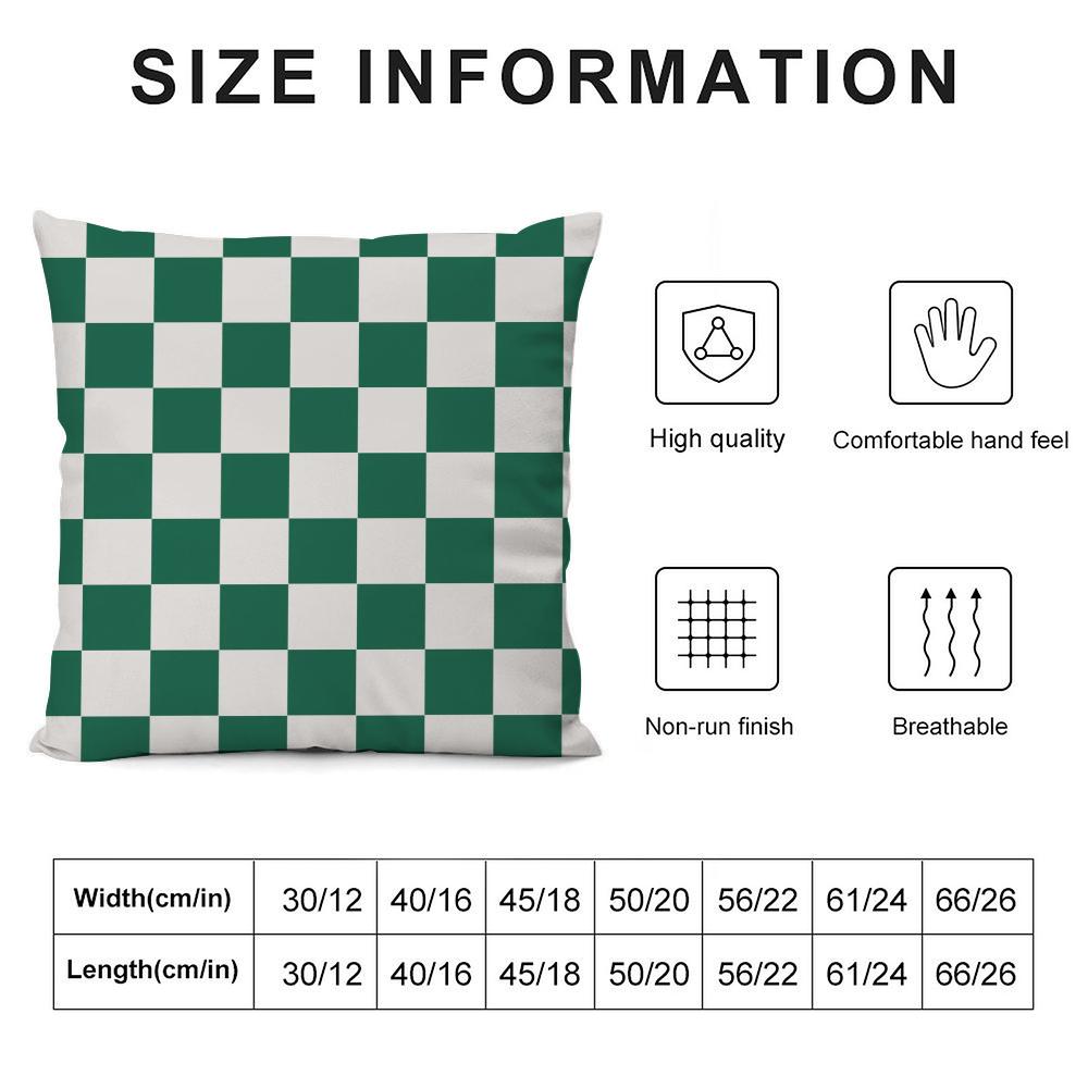 Checkerboard Plaid Cushion Cover Soft Plush Fabric Double-Sided Printed Sofa Cushion Cover For All Seasons Home Decor Gift