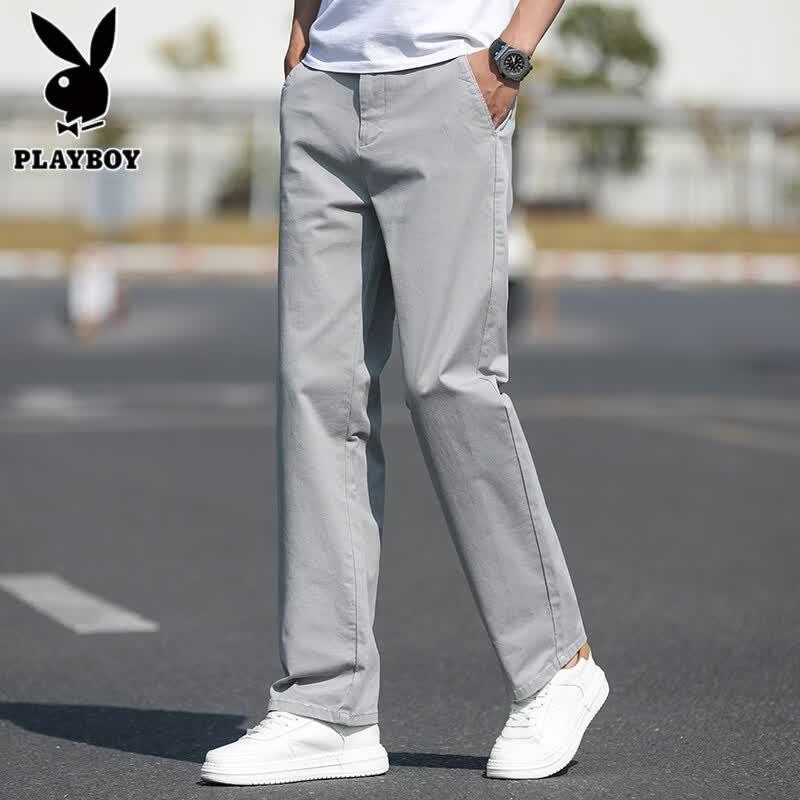 PLAYBOY Men's Straight Fit Summer Casual Pants
