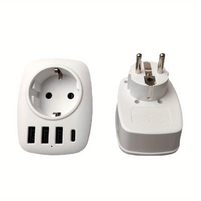 Gniazdo wtyczkowe UE Gniazdo niemieckie Wtyczka 5 w 1 Gniazdo wysokiej mocy 3680 W z 3 portami USB QC 3.0 szybkiego ładowania 1 portem Type-C Adapter zasilania 16A