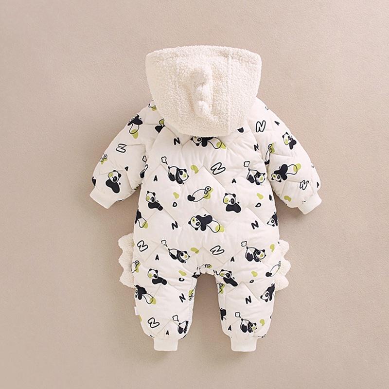 Infant Baby Winter Rompers Hooded Bodysuit