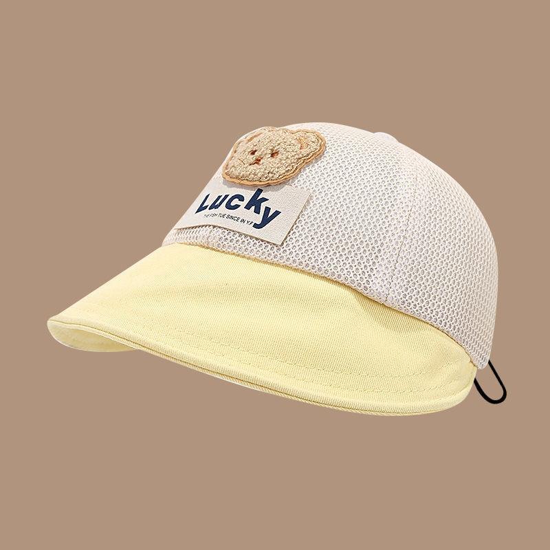 

Шапка для маленьких девочек и мальчиков, милая хлопковая тонкая фуражка для новорожденных, повседневная дорожная уличная шапка от солнца для малышей, От 1 до 4 ушей жёлтый