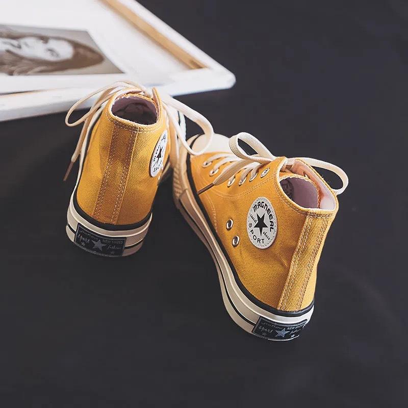 

2021 spring new high-top canvas shoes female student Korean version Harajuku board shoes trend basic 40
