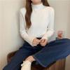 Fleece and Thickened Sweater Top for Women In Winter Semi-high-neck Pullover and Fitted Knitted Sweater Worn Inside